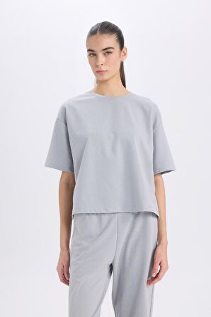 DeFacto Relax Fit Bisiklet Yaka Basic Düz Kısa Kollu Tişört C7630AX24AUGR453