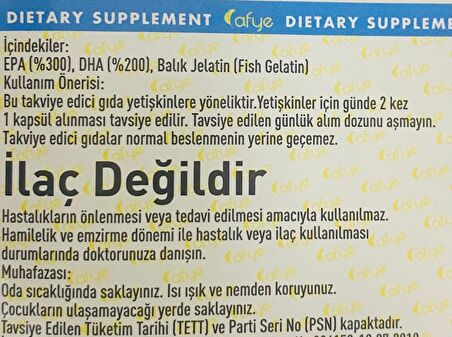 Afye Omega-3   (Balık jelatin 60 kapsül)
