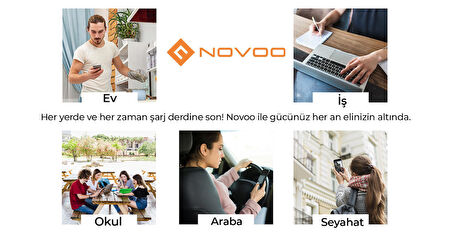 Novoo Type-C iPhone Lightning Hızlı Şarj Kablosu Beyaz 1.2 Metre
