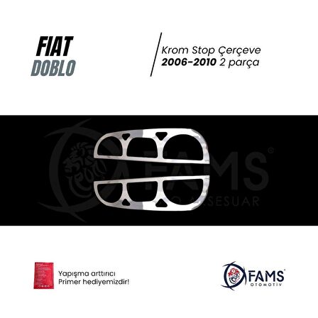 Fiat Doblo Krom Stop Çerçeve 2 Parça 2006-2010 Paslanmaz Çelik