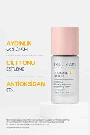 C Vitamini Serum Canlandırıcı ve Parlaklık Veren Cilt Serumu Antioksidan Etki Cilt Tonu Dengeleme