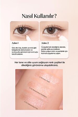 Çift Taraflı Kapatıcı ve Işıltılı Kalem Far Peripera Sugar Twinkle Duo Eye Stick (03 Glimmering Pink