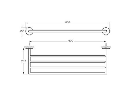 VitrA Origin A44899 Üçlü Havluluk, Krom