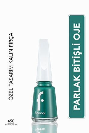 Flormar Klasik Parlak Bitişli Yüksek Pigmentli Oje - Nail Enamel -450 Blue Industry New- 8682536036122