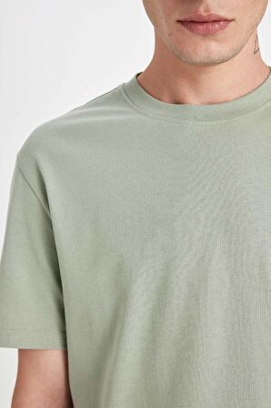 DeFacto New Regular Fit Bisiklet Yaka Basic Düz %100 Pamuk Kısa Kollu Tişört V7699AZ24AUGN1247