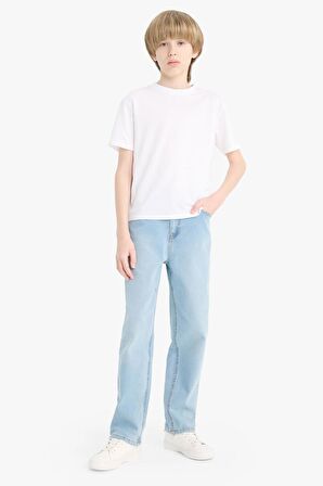 DeFacto Erkek Çocuk Straight Fit Düz Paça Cepli Basic Düz Jean Pantolon C3697A824WNNM39