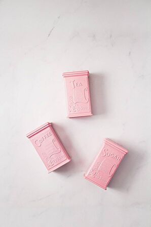 Akrilik Soft Pembe Şeker Kahve Çay Kavanozu 500 Ml (Vakum Kapak )