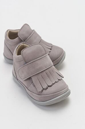 Mnpc  Erkek Çocuk Gri Hakiki Deri Günlük Çocuk Ayakkabı