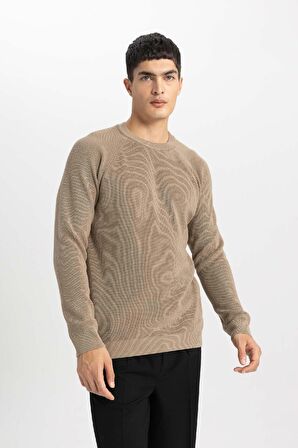DeFacto Standart Fit Normal Kesim Bisiklet Yaka Basic Düz Triko Kazak A8458AX24SPBG684