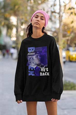 Justin Bieber He Is Back Yazılı Unisex Oversize Şarkıcı Sweatshirt