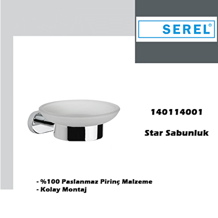 Serel Star Duvara Monte Sabunluk Pirinç Paslanmaz 140114001