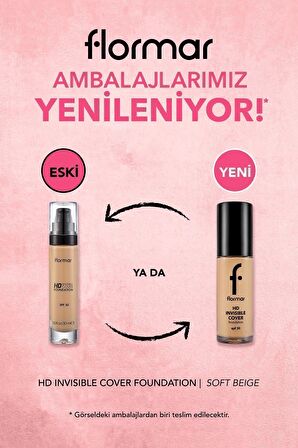 Flormar Doğal Bitişli Fondöten- Invisible Cover Hd Fdt. - 080 Soft Beige - 8682536059091