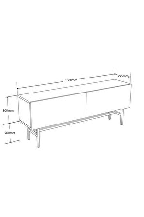 4002 FELIX 138 CM (METAL AYAKLI) TV ÜNİTESİ BEYAZ