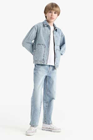 DeFacto Erkek Çocuk Loose Fit Düz Paça Jean Pantolon D7209A825SPNM28