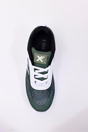 Dijital Baskılı Unisex Yeşil Sneaker - Beyaz Desenli Günlük Ayakkabı