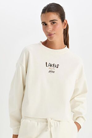 DeFactoFit NBA Los Angeles Lakers Bisiklet Yaka Sweatshirt D0682AX24AUER105