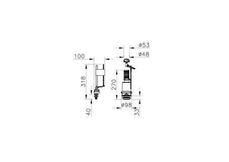 VitrA 330B1314 Rezervuar İç Takım, Alttan Su Girişli, 6 L