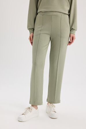 Regular Fit Esnek Belli Cepli Basic Düz Pantolon