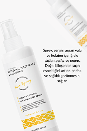 Argan Collagen Isı Koruyucu Saç Şekillendirici Fön Spreyi(FÖN SUYU) 250 ml
