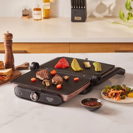 Karaca Gastro Grill Glass Premium 2400W Döküm Tost ve Izgara Makinesi Rosegold