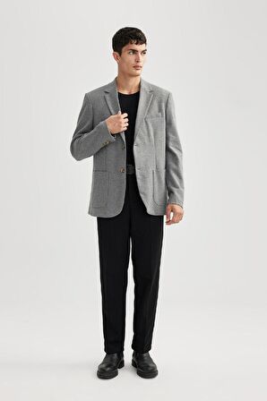 DeFacto Regular Fit Ceket Yaka Astarlı Düğmeli Cepli Blazer Ceket B0069AX23AUAR198