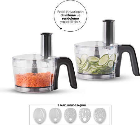 Karaca Mastermaid Power 10 in 1 Mutfak Robotu Black Blender Seti 2000w