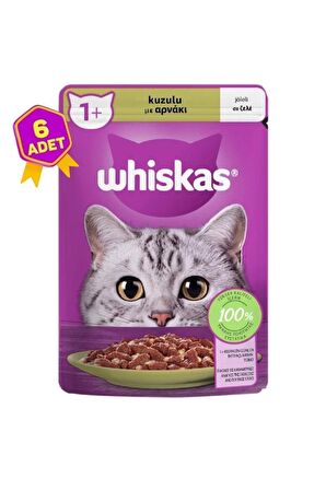 Whiskas Pouch Jöle İçinde Kuzulu Yetişkin Kedi Konservesi 6 Adet 85 Gr 