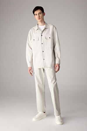 DeFacto Yazlık Gabardin Pantolon Straight Fit Bol Rahat Kesim Cepli Düz Paça B4089AX24SPGR368