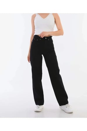 New York Classic Denim Jean Pantolon Palazzo Jean