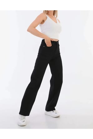 New York Classic Denim Jean Pantolon Palazzo Jean