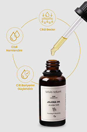 Bade Natural Jojoba Yağı Soğuk Sıkım %100 Saf 30 ml