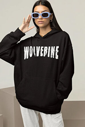 Wolverine Karakter Baskılı Unisex Oversize Hoodie