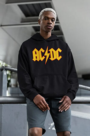 AC DC Müzik Grubu Baskılı Unisex Oversize Rock Metal Hoodie