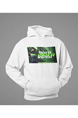 Viper Baskılı Unisex Oversize Vallorant Hoodie