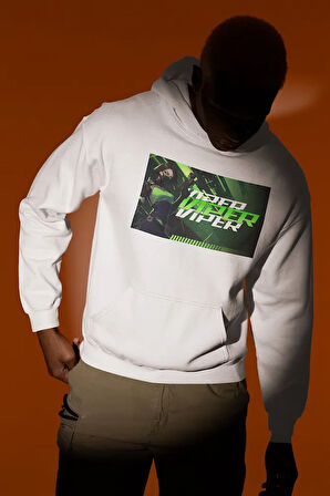 Viper Baskılı Unisex Oversize Vallorant Hoodie