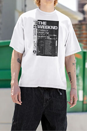 Starboy Dawn Fm The Weeknd Baskılı Unisex Oversize Rapper Tişört