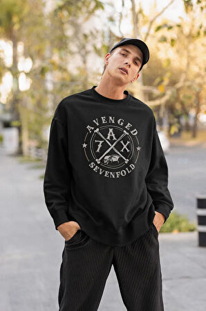 Avenged Sevenfold Baskılı Unisex Oversize Rock Metal Sweatshirt