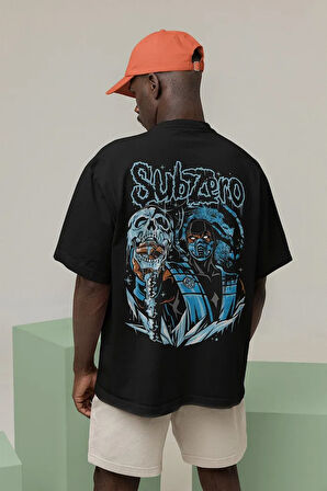Subzero Baskılı Unisex Oversize Anime Karakter Tişört