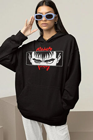 Anime Berserk Baskılı Unisex Oversize Hoodie