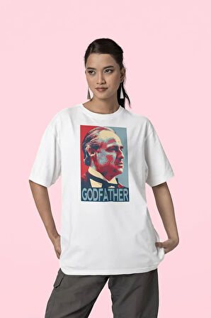 Efsane Film Godfather Baskılı Unisex Oversize Tişört