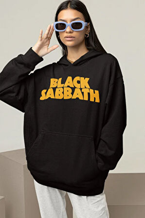Black Sabbath Rock Metal Baskılı Unisex Oversize Müzik Grubu Hoodie