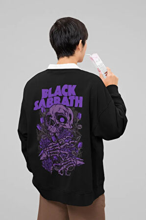 Black Sabbath Müzik Grubu Baskılı Unisex Oversize Sweatshirt