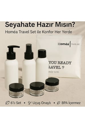 Plastik Seyahat Boy 100ml Beyaz Şişe ve Kavanoz 6’lı Set – Çantalı Seyahat Kiti