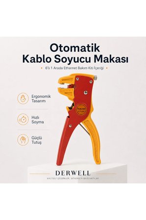 6lı 1 Arada Ethernet Bakım Kiti EZ RJ45 Sıkma Pensesi Otomatik Kablo Soyucu Makası Kablo Test Cihazı Mini Soyucu Aparat 100lü Delikli Konnektör Boot Kılıf Seti İnternet Altyapı Çakma Pense Takımı