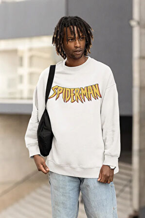 Spider-Man Yazılı Unisex 0versize Örümcek Adam Sweatshirt