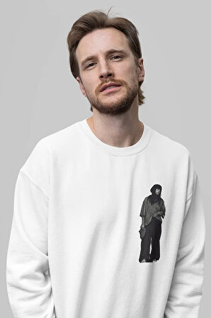 Tasarım Billie Eilish Baskılı Unisex Oversize Şarkıcı Sweatshirt