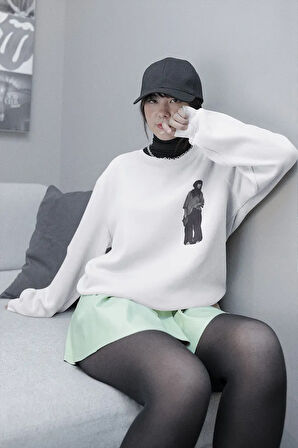 Tasarım Billie Eilish Baskılı Unisex Oversize Şarkıcı Sweatshirt