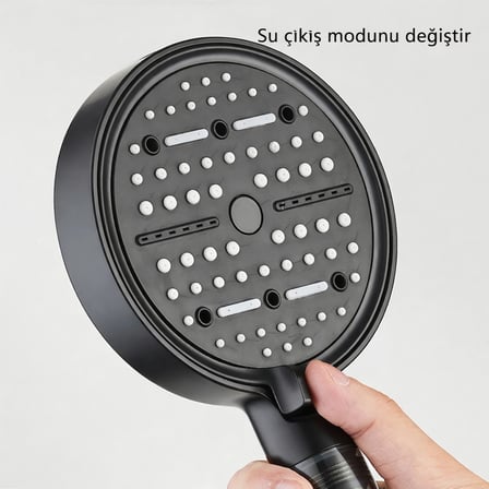 6 Parça Yüksek Basınçlı Filtreli Duş Başlığı Seti | 6 Modlu, 3 Yedek Filtreli, Hortum ve Duş Başlığı Tutucu