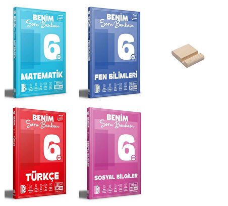6. Sınıf Matematik Fen Türkçe ve Sosyal Soru Bankam 4lü Set + Telefon Standı