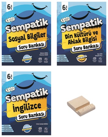 6. Sınıf Sempatik Sosyal Din Kültürü ve İngilizce Soru Bankası + Telefon Standı